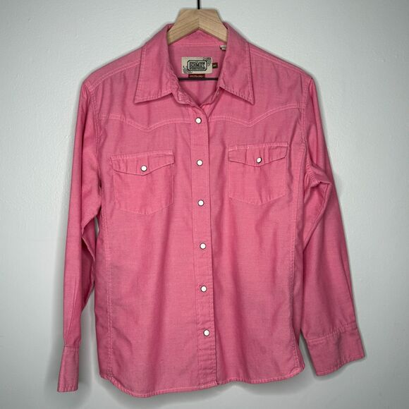 C.E. Shmidt Workwear Womens Button Up Shirt XL Pink‎ Long Sleeve Western Cowgirl - Picture 1 of 10